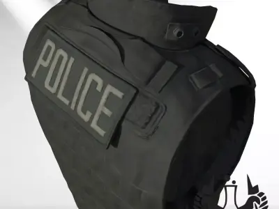 SWAT Police Bulletproof Vest Game Ready PBR Low Poly Low-poly 3D model
