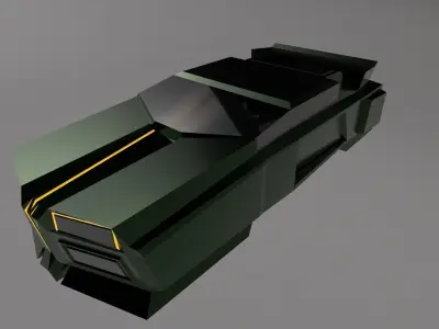 3D model scifi car Low-poly 3D model