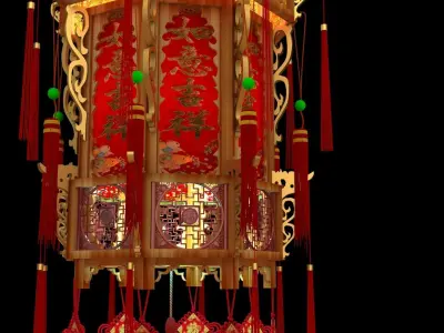 Chinese palace lantern  3D model 5