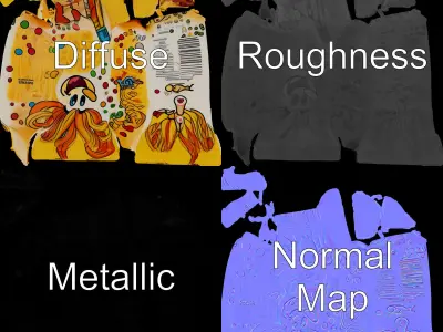 Colorful Noodle Packaging D Model Pack Low-poly 3D model