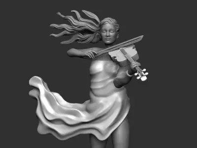 Hot female playing violin - nsfw 3D print model