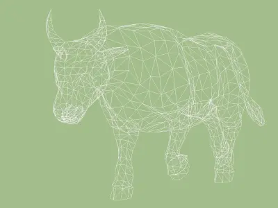 COW ANIMATED 4 COLORS 2 Low-poly 3D model