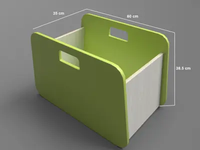 BacUp1Box Green Low-poly 3D model