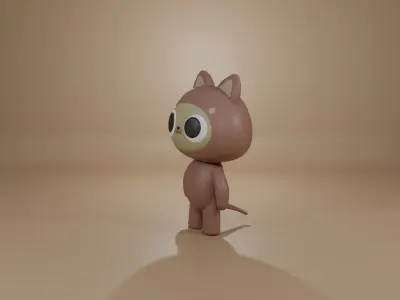 Trio Catsy Low-poly 3D model