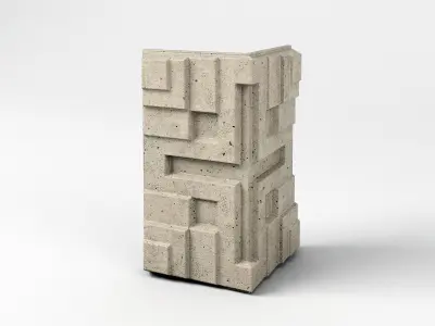 Millard House Tiles with corner elements - Frank Llyod Wright Low-poly 3D model