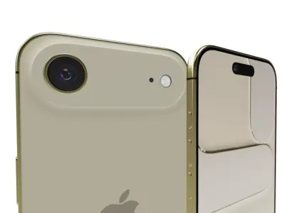 iPhone Air Shown in Light Gold Low-poly 3D model