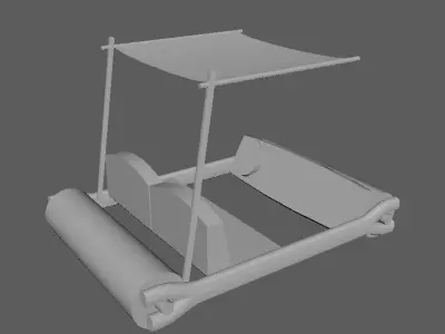 low poly car - cartoon vehicle stone age Low-poly 3D model