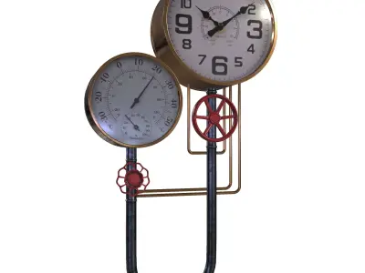 pipe wall clock 3D model