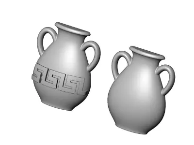 Greek key urn onlay relief and carving 3D print model