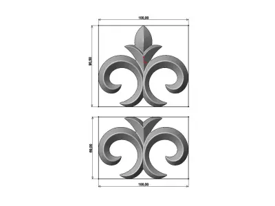 Flower decoration element relief  3D print model