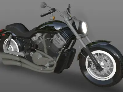 Harley Davidson Bike 3D Model Game Ready Asset Low-poly 3D model