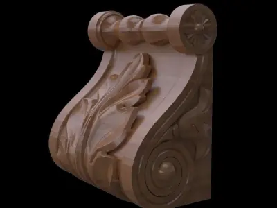 Crown molding form architectural wood detail 3D model