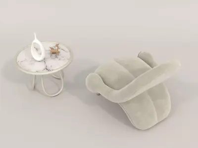 Modern Coffee Table and Armchair Set 59 3D model