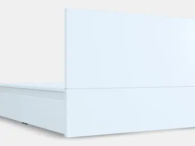 MALM Bed frame high w 4 storage boxes 23 Low-poly 3D model