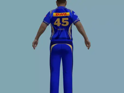 A-Pose Rigged Rohit Sharma 2025 3D model