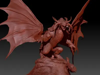 Balrog Dragon Low-poly 3D model