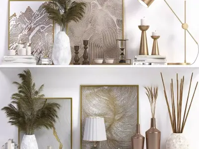 decorative set 4 Low-poly 3D model