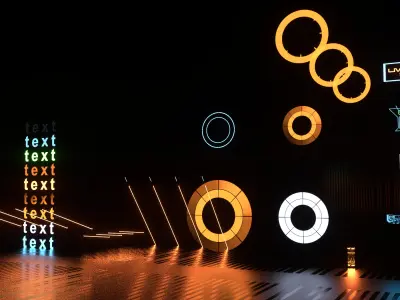 Sci-Fi Style Holograms and Signage 3D model