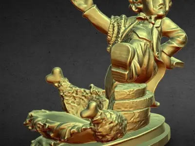 wine bottle holder waiter 3D print model