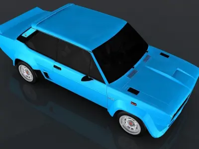 Fiat 131 Abarth Rally Stradale Low-poly 3D model