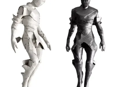 Paper man sculpture 3D model