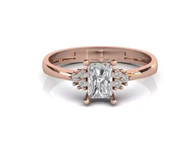 STL 3DM Print Ready Women Diamond Ring Lightweight Printable  3D print model 9