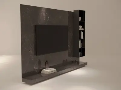Tv wall Low-poly 3D model