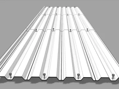 2D Metal Decking Cel Shaded Low-poly 3D model