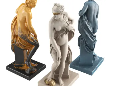 Venus from Waves sculpture Low-poly 3D model