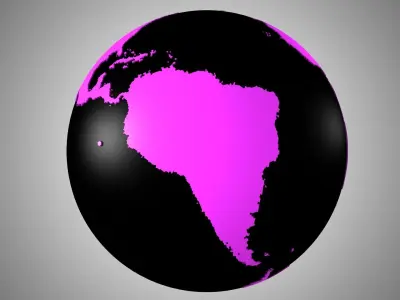 Solid Color Black Pink Globe 3D model
