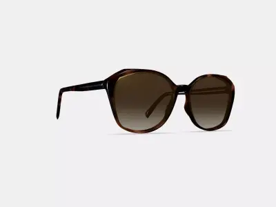 Nancy Low Bridge Fit Sunglasses in Cognac Tortoise 3D model
