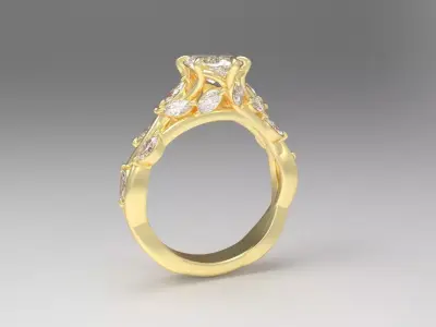 Ring R 224 Marquise Center Stone 3D print model