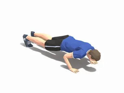 rock climber-pushups Exercise Man Animation Low-poly 3D model