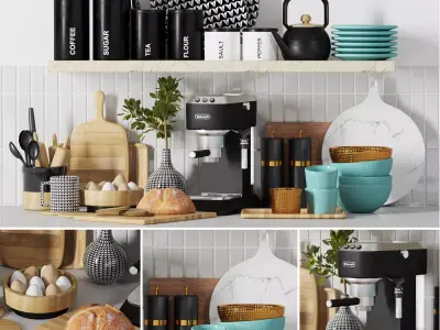 kitchen shelf decorative 002 3D model