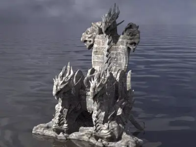Queen of dragons Throne medieval 3D model