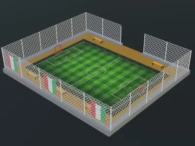 Soccer Stadium - Italy Low-poly 3D model