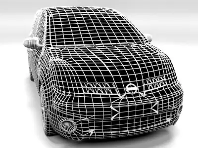 NISSAN NOTE LOWPOLY Low-poly 3D model