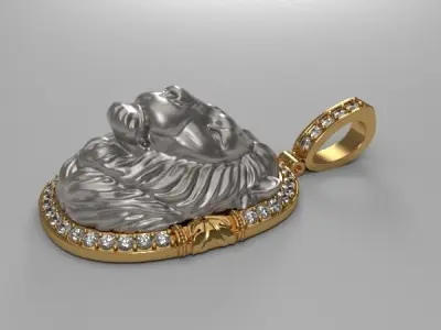 lion pendant Free 3D print model