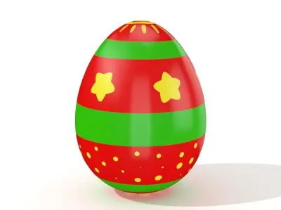Easter egg N008 Low-poly 3D model
