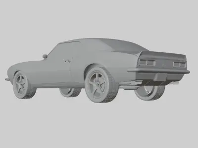3d model of chevrolet camaro in yellow 3D model
