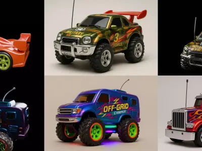 Controled Car bundle 3 pack 100 glb 3D model