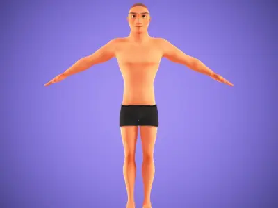 Cartoon Man Rigged Low-poly 3D model