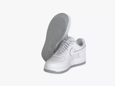 NIKE AIR FORCE 1 ALL WHITE Low-poly 3D model