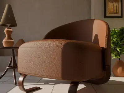 Archviz Single Seat  3 Basic Scene and Lighting 3D model