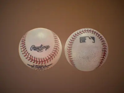 Baseball ball 3d model Low-poly 3D model