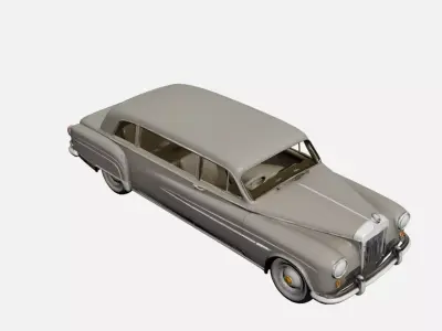 1950s Vintage Limousine 3D Model Classic Luxury Executive Car 3D model