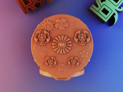 Jesus Christ Devotional Candle with Floral Relief 3D print model