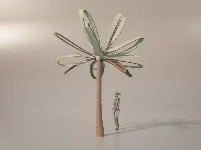 Conceptual palm tree S1Bv3 Low-poly 3D model