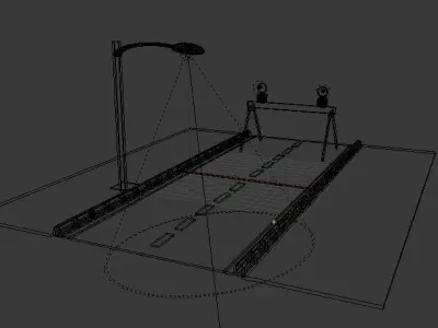 Road With Stop Barrier  3D model