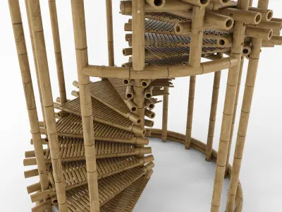 rattan stairs 3D model